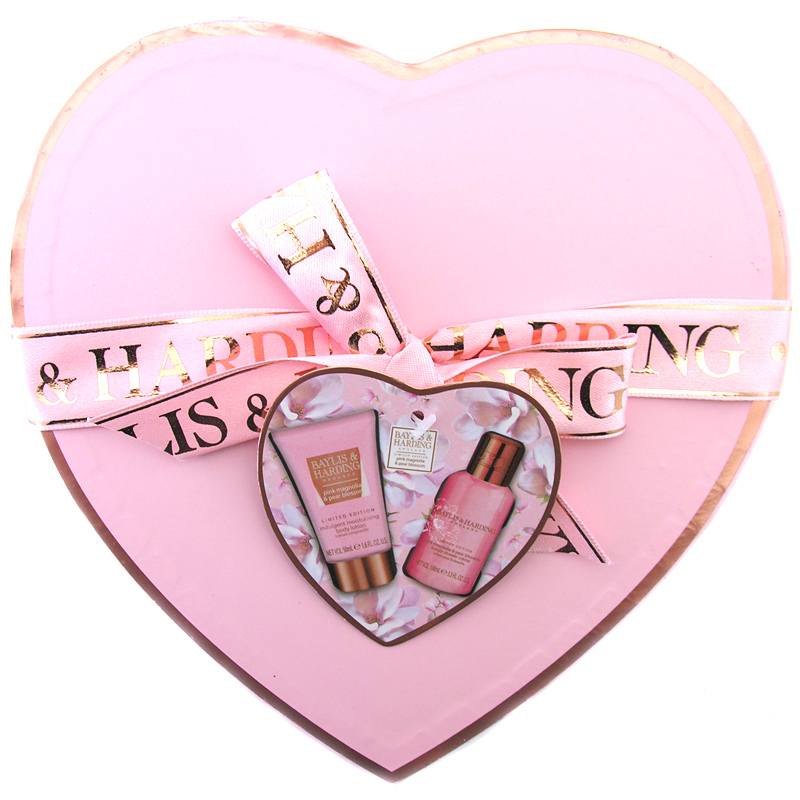 Baylis & Harding Limited Edition Pink Magnolia & Pear Blossom Heart Box