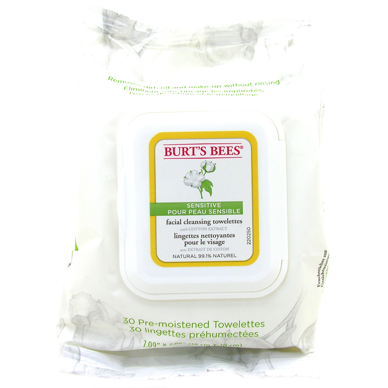 Burt's Bees Sensitive Facial Cleansing Towelettes with Cotton Extract